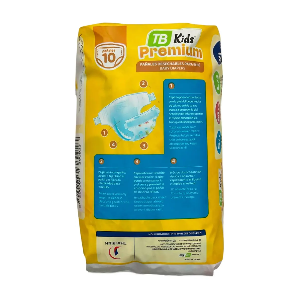 Pañales para bebe TB Kids talla L/3 (10 U) - Thumbnail 3