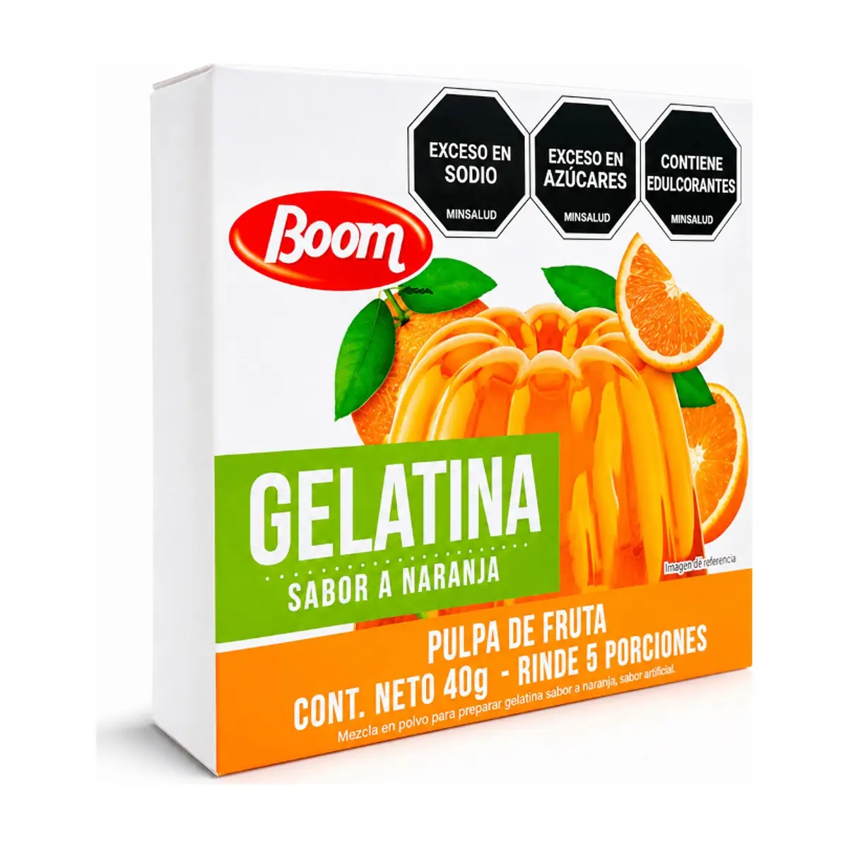 Gelatina sabor naranja boom (40 g / 1.41 oz)