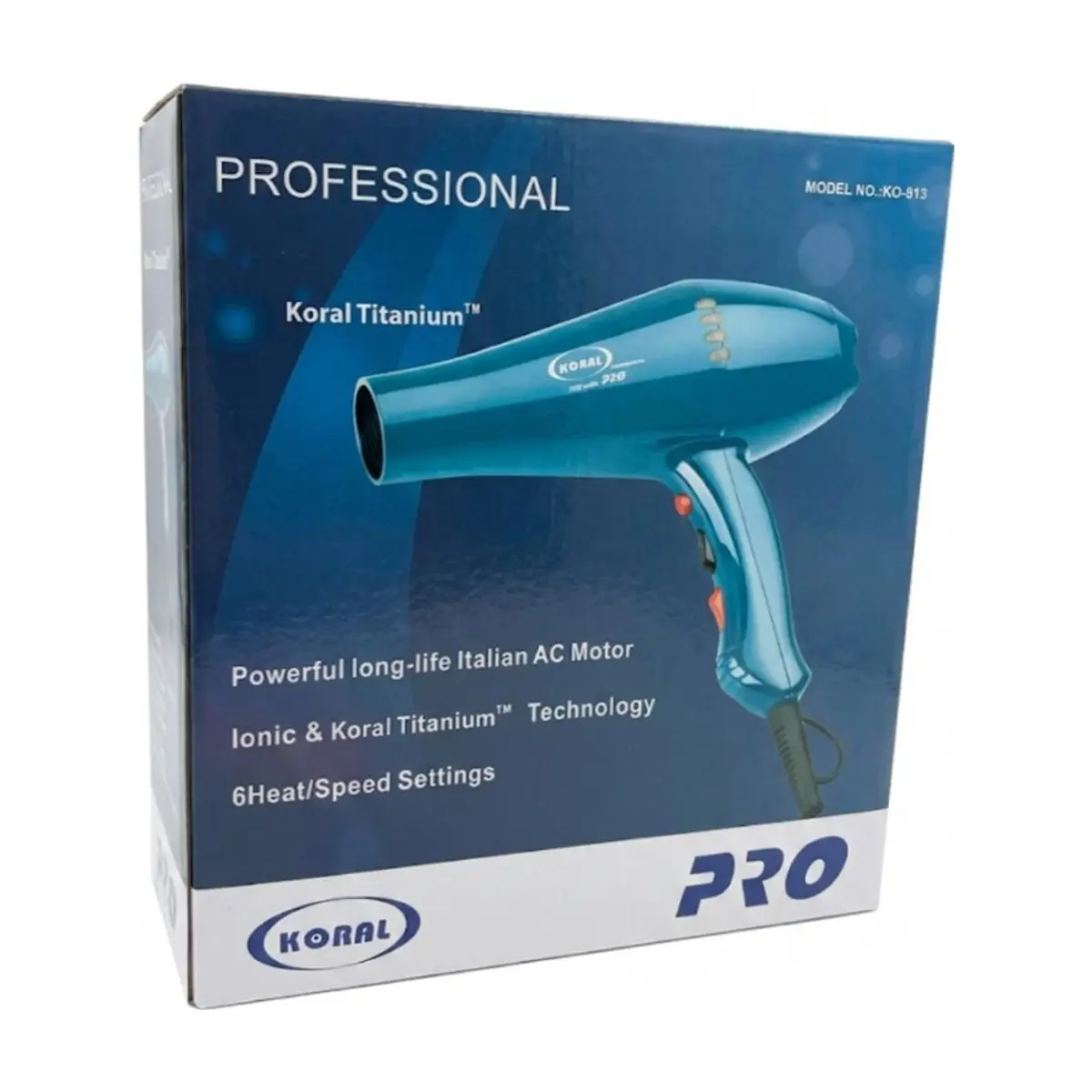 Secador profesional de cabello de 6 velocidades 3000 W Koral KO-813 - Thumbnail 4