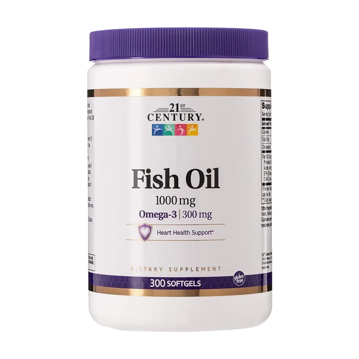 Aceite de pescado. Omega 3 300 mg 21st Century (300 cápsulas)