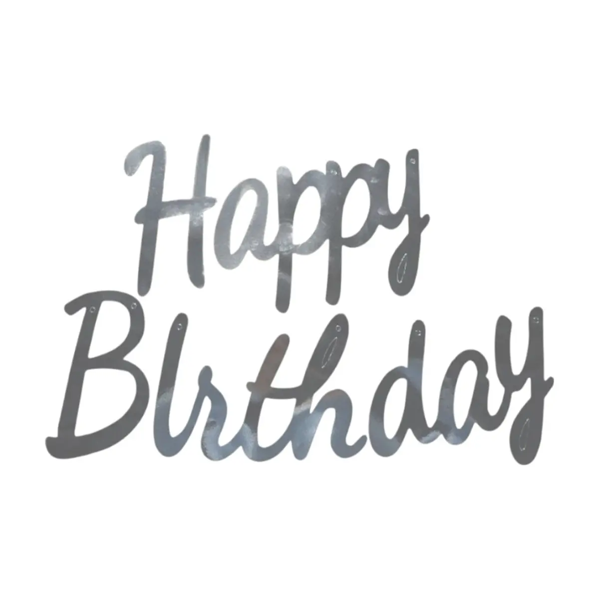 Cartel de Happy Birthday color plateado 7 pulgadas Party Flags