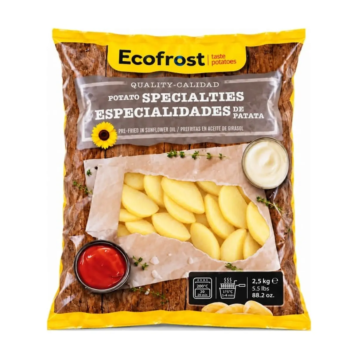 Rodajas de Papas Prefritas Salteadas (2.5kg) ECOFROST - Imagen 1