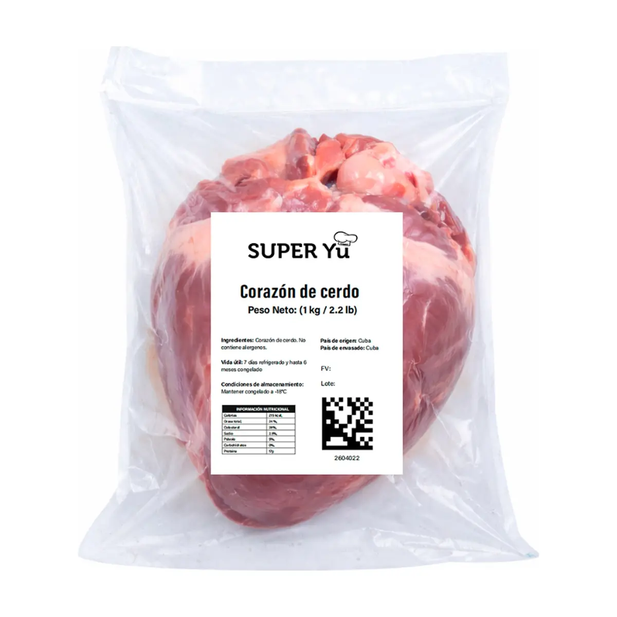 Corazón de cerdo Super Yu (1 kg / 2.2 lb) - Miniatura 2
