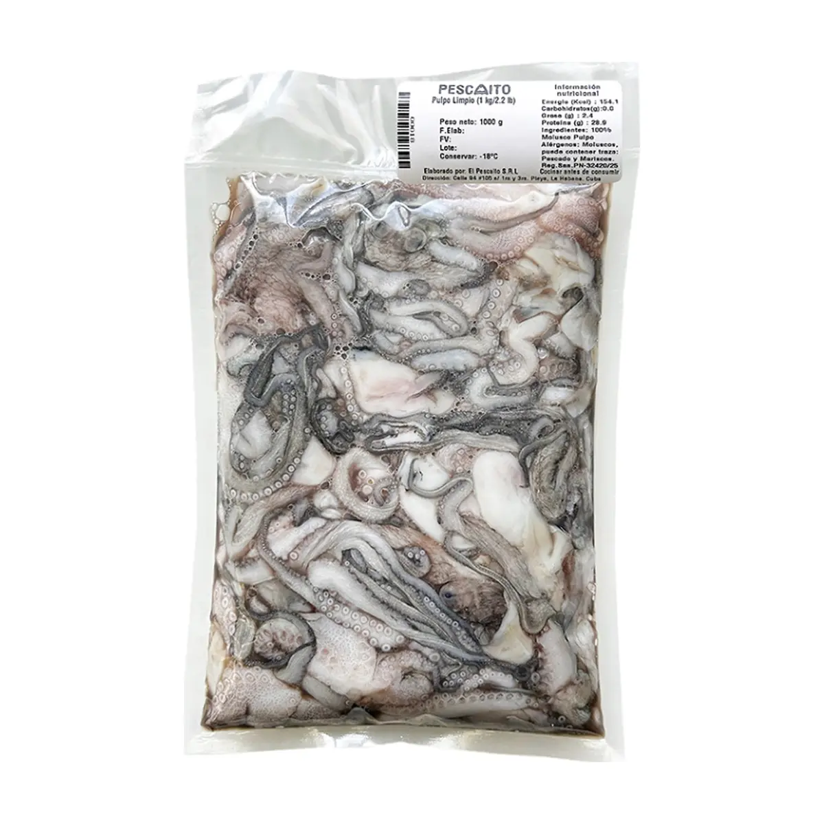 Pulpo limpio Pescaito (1 kg / 2.2 lb)