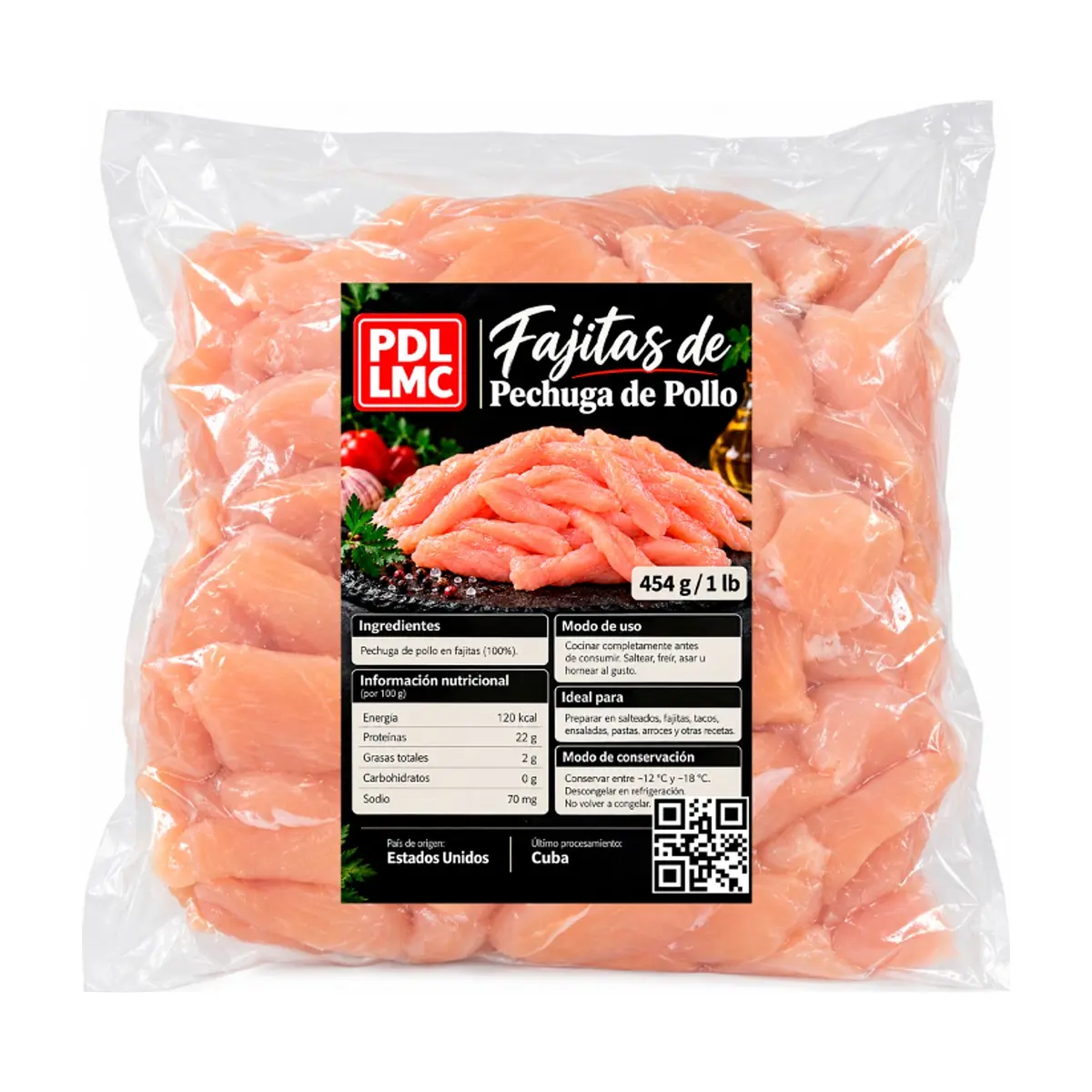 Fajitas de pechuga de pollo PDL LMC (454 g / 1 lb) - Miniatura 2