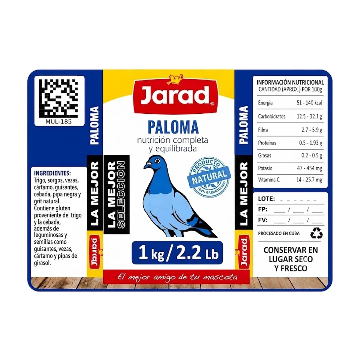 Pienso completo para paloma Jarad (1.0 kg / 2.2 lb) - Thumbnail 3