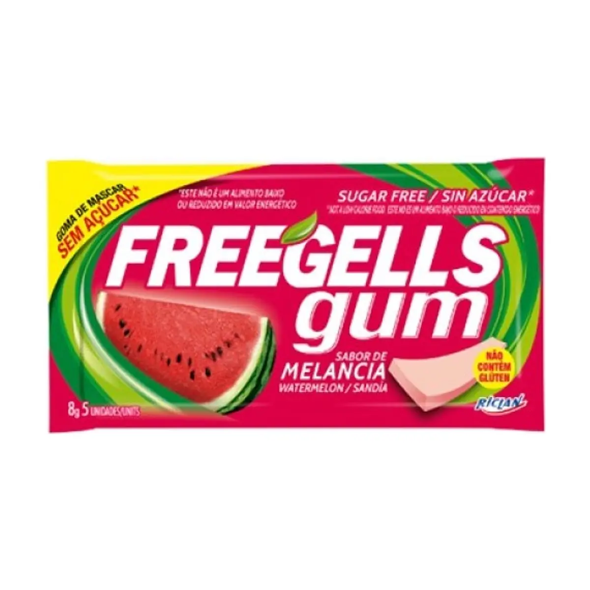 Chicle sin Azúcar Sabor Sandía Freegels Gum RICLAN