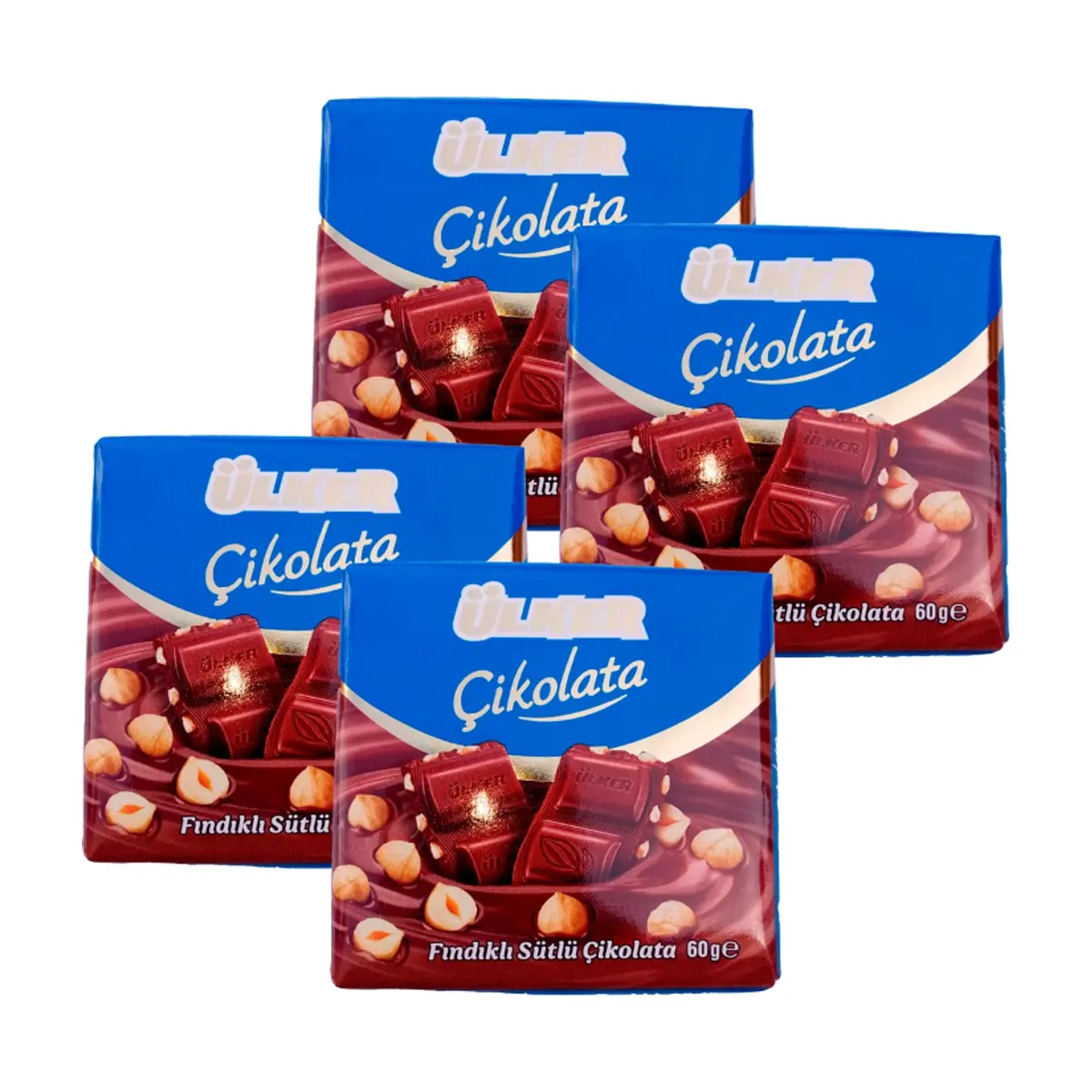 Barras de Chocolate con avellanas Ülker (4x  60g / 2.13 Oz)