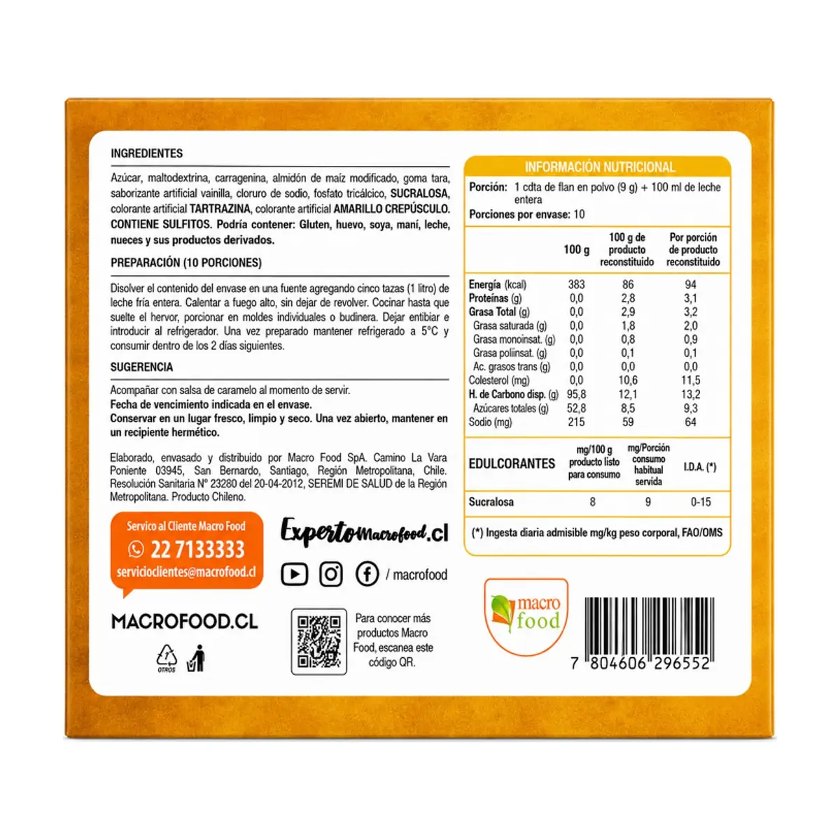 Flan sabor vainilla Macro Food (90 g / 3.17 oz) - Thumbnail 3