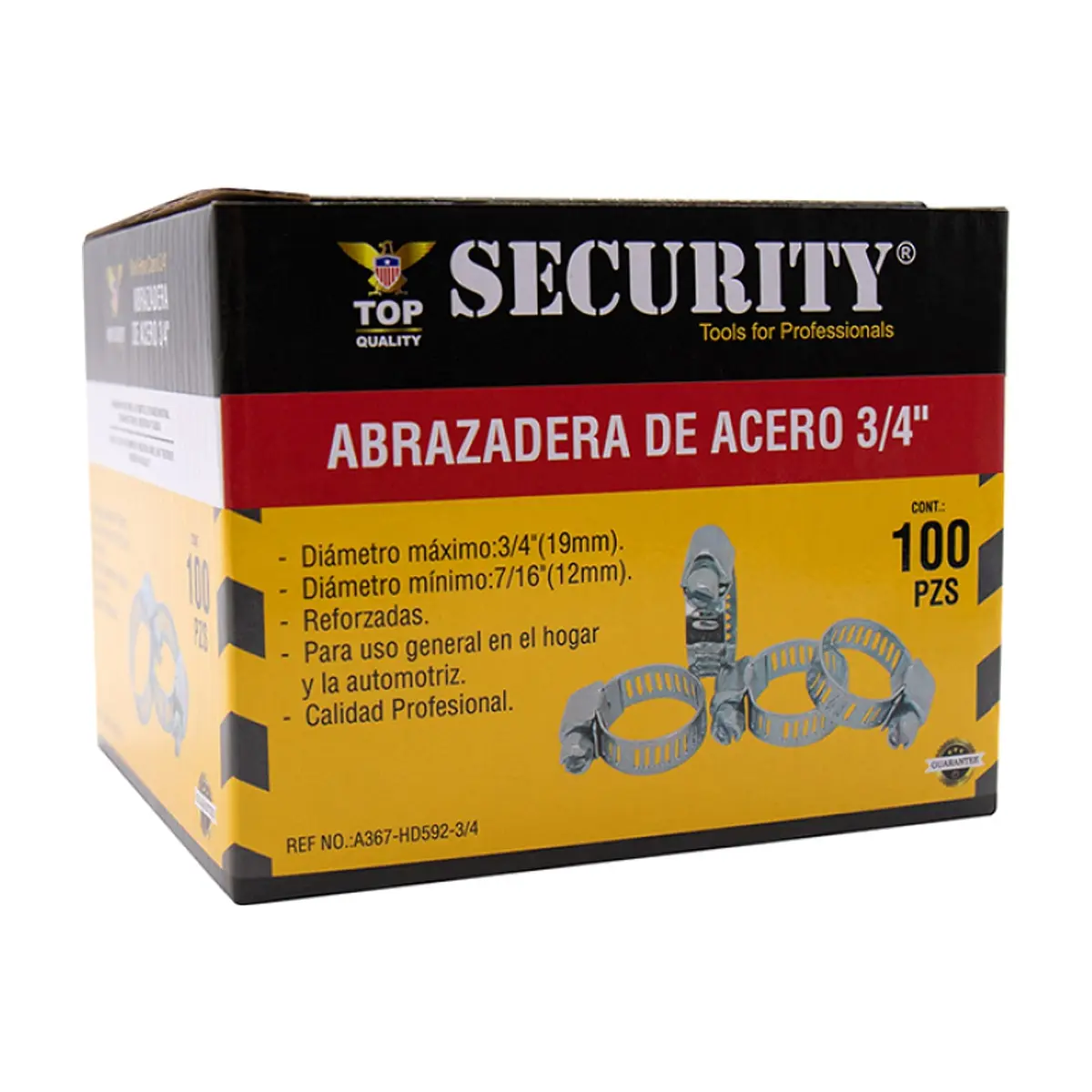 Caja de 100 abrazaderas de acero de 3/4" Security - Thumbnail 3