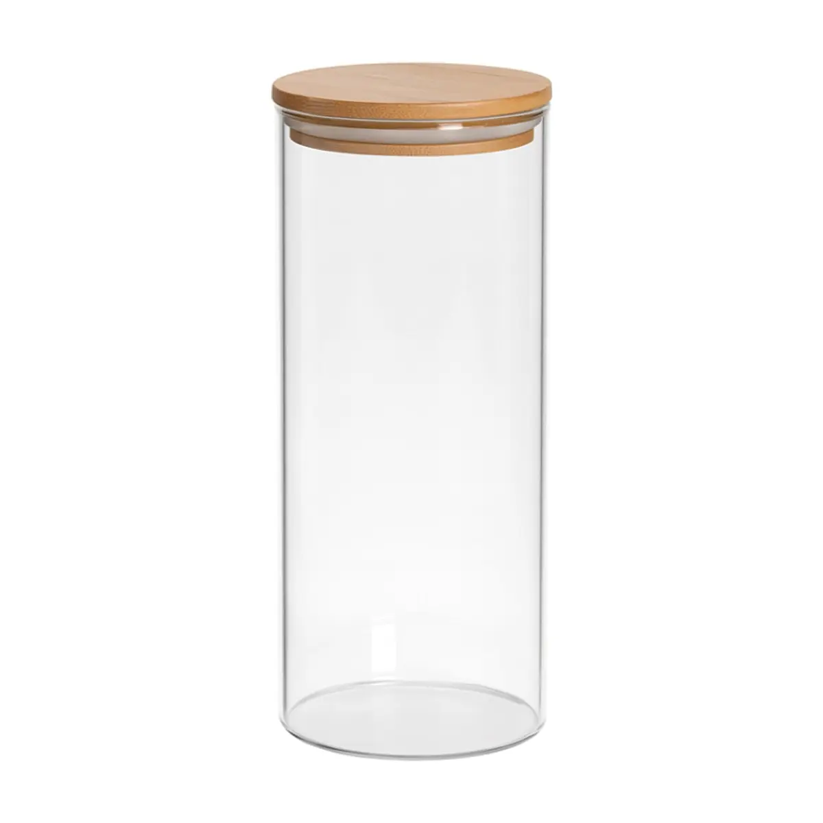 Envase - recipiente - de borosilicato redondo con tapa de bambú de 1700 ml Alessandro