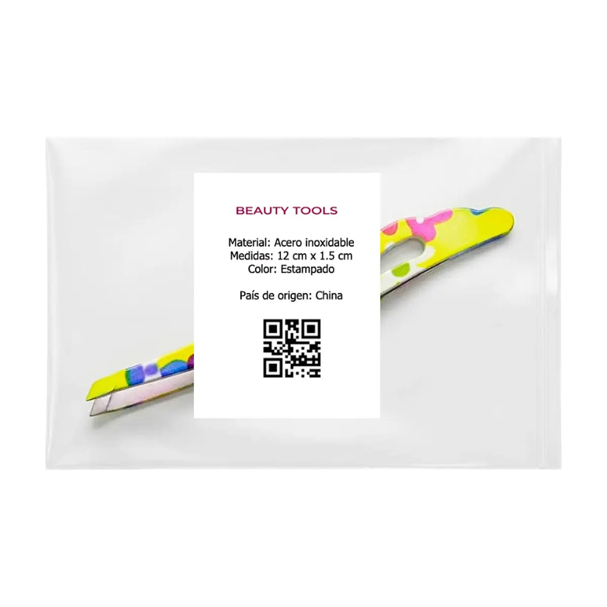 Pinza para cejas de acero inoxidable con diseño estampado Beauty Tools - Miniatura 3
