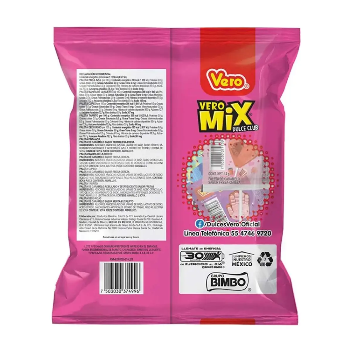Surtido de paletas de caramelo macizo acidulado Vero Mix (288 g / 10.1 oz) - Thumbnail 3