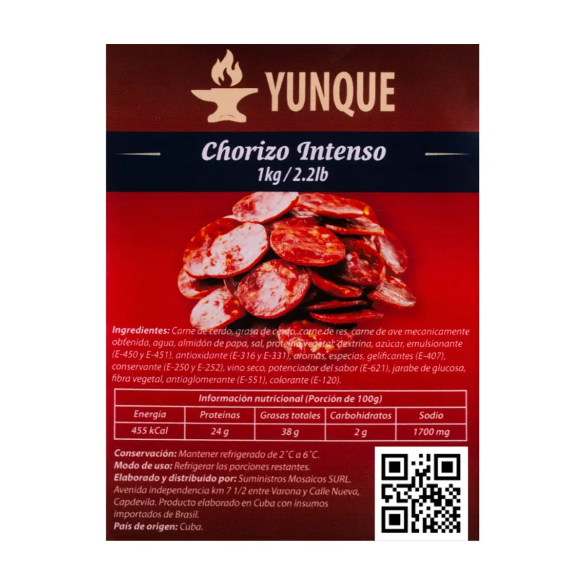 Chorizo intenso Yunque (1 kg / 2.2 lb) - Thumbnail 2
