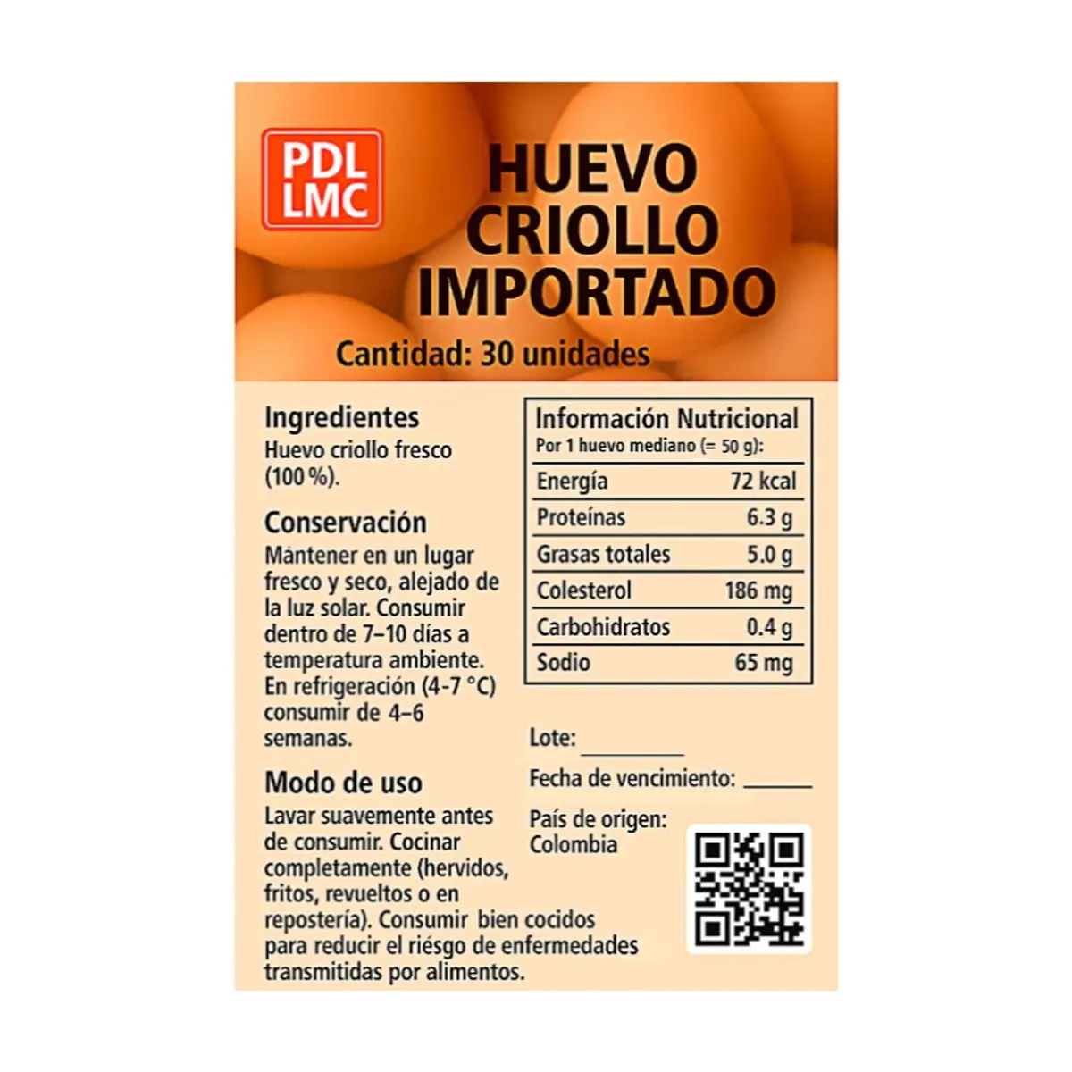 Huevo criollo importado PDL LMC (3 x 30 U) - Miniatura 2