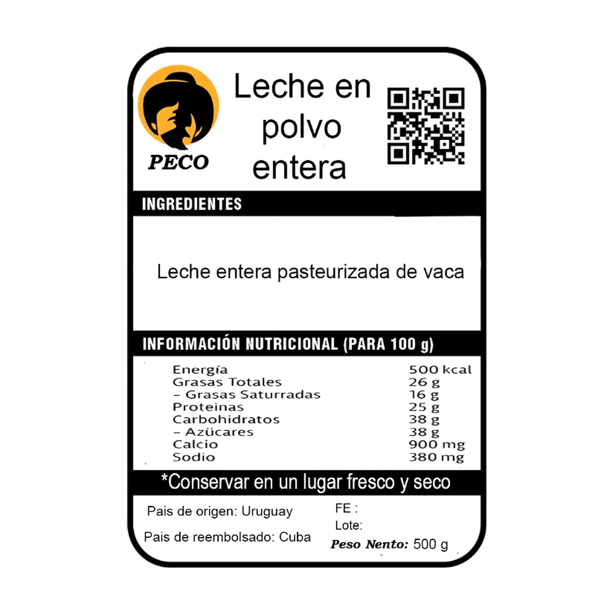 Leche en polvo entera Peco (9 x 500 g / 1.1 lb) - Thumbnail 3