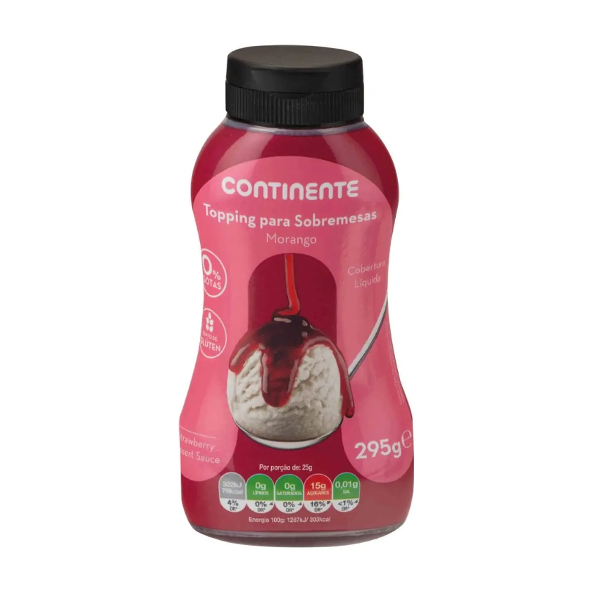 Cobertura para postres de fresa sin gluten Continente (295 g / 10.41 oz)