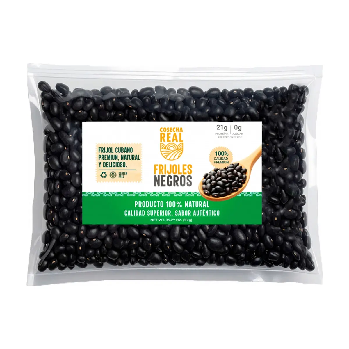 Frijoles negros Cosecha Real (1 kg / 2.2 lb)