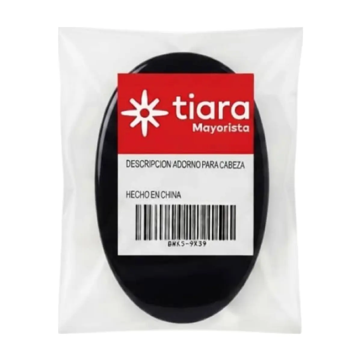 Pinza -pellizco- para el cabello ovalada color negro Tiara - Thumbnail 2
