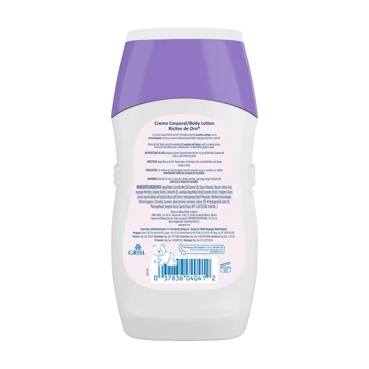 Crema corporal para bebé lavanda y lechuga Ricitos de Oro (250 ml / 8.4 fl oz) - Thumbnail 2