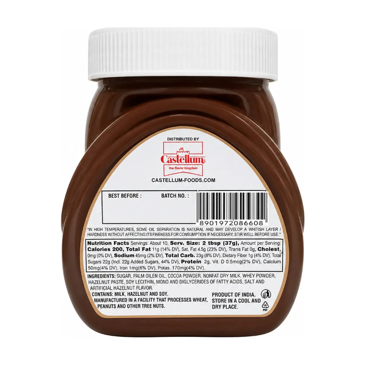 Crema de avellanas con cacao - tipo nutella - Nuty Cream Castellum (150 g / 5.3 oz) - Miniatura 2