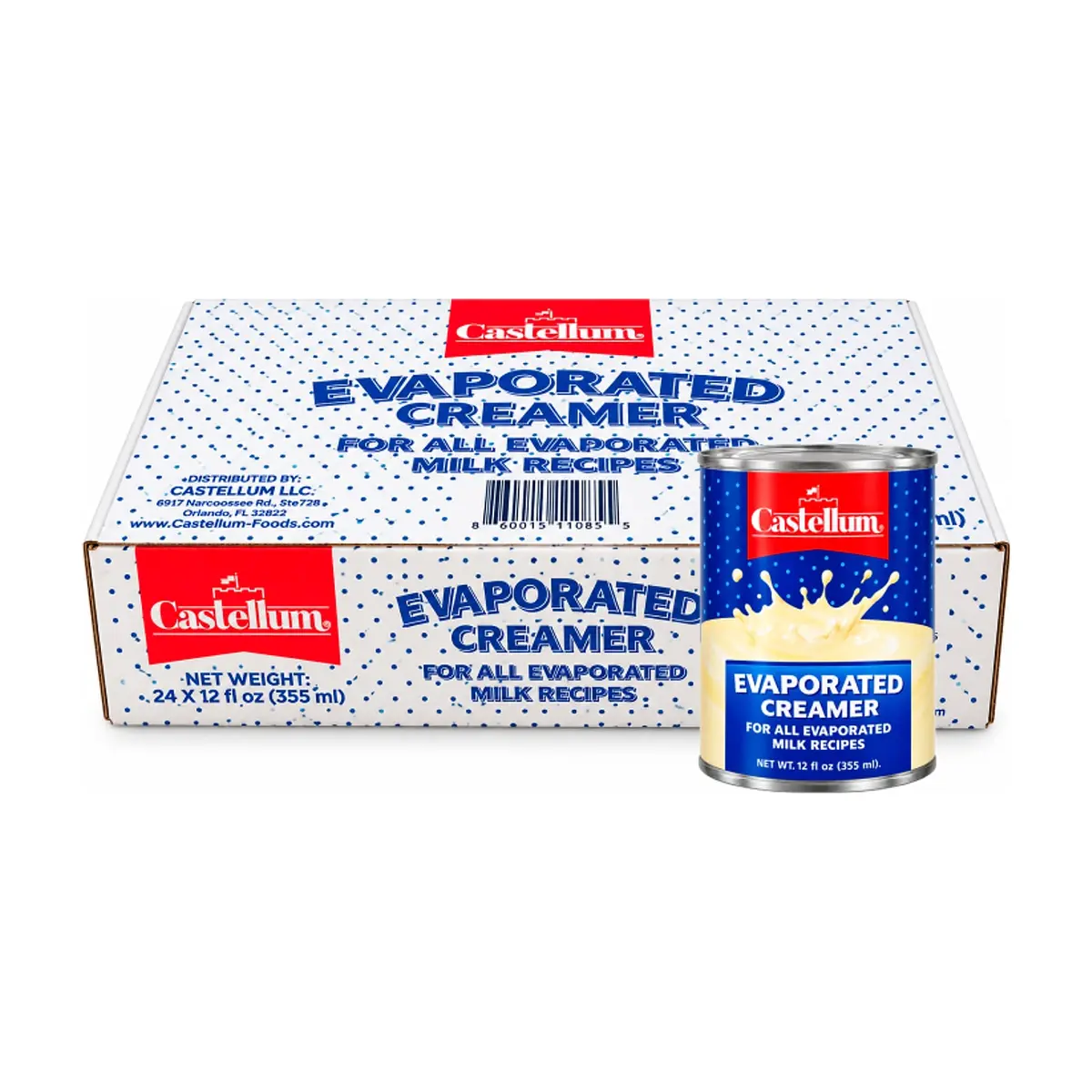 Leche evaporada cremosa Castellum (24 x 355 ml / 12 oz) - Miniatura 1