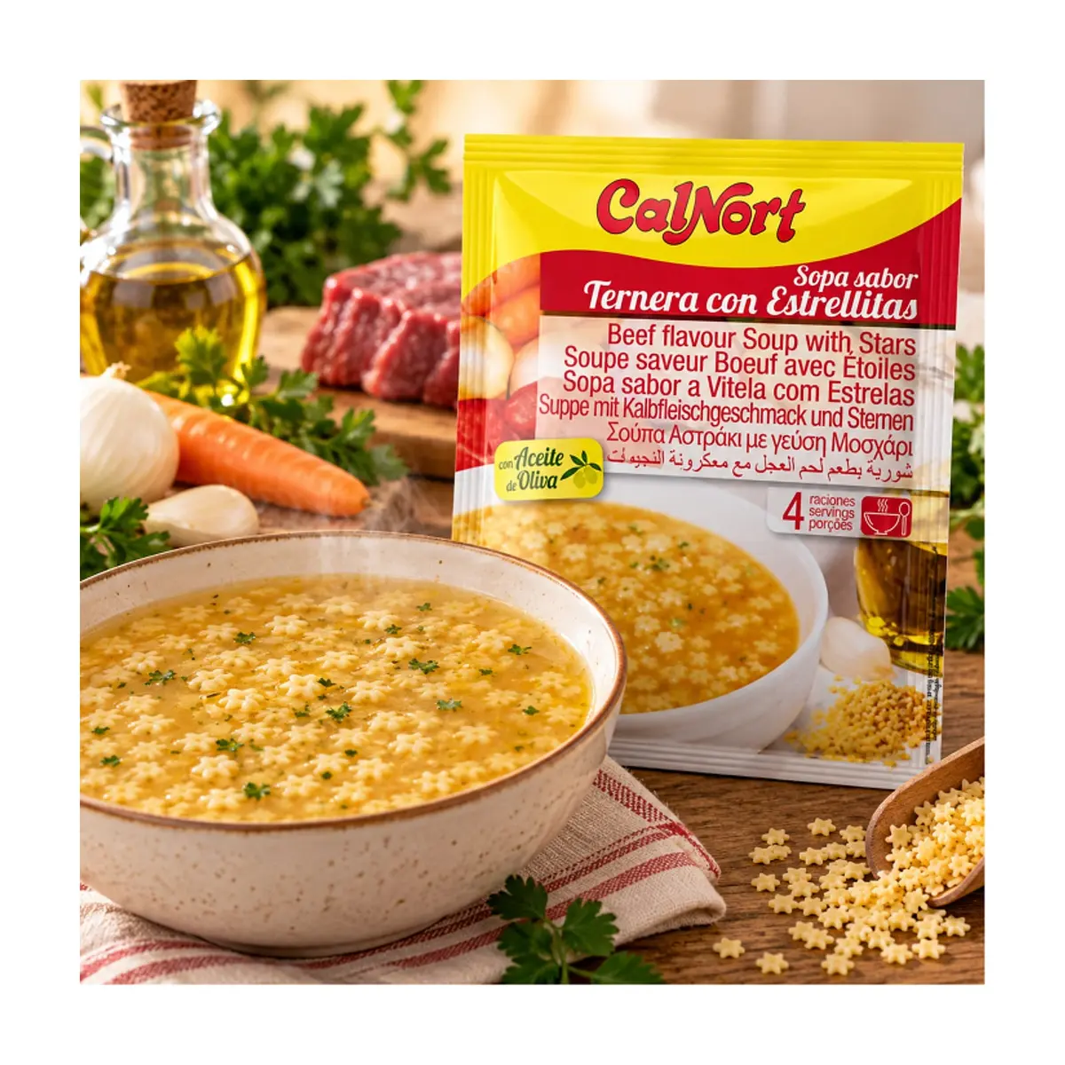 Sopa sabor ternera con estrellitas Calnort (66 g / 2.32 oz) - Miniatura 5