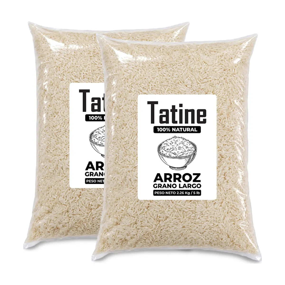 Arroz de grano largo Tatine (2 x 2.26 kg / 5 lb)
