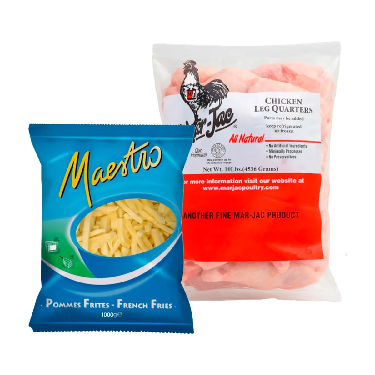 Combo pollo con papas fritas