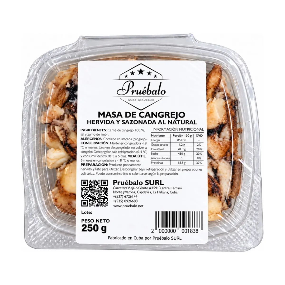 Masa de cangrejo hervida y sazonada al natural Pruébalo (250 g / 8.81 oz) - Thumbnail 2