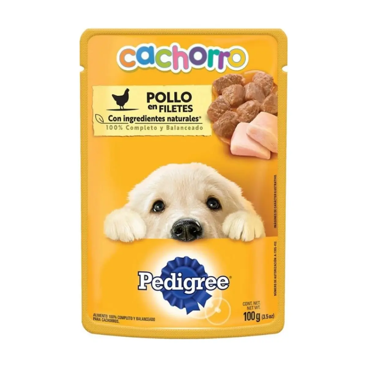 Comida para perros cachorros sabor pollo en filete Pedigree (100 g / 3.5 oz)