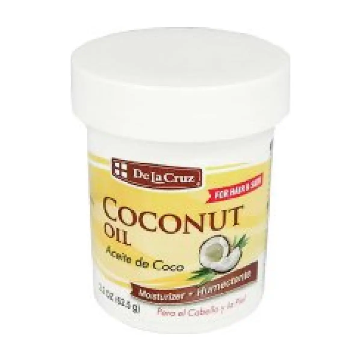 Aceite de coco sólido De la Cruz (62.5 g / 2.2 oz)