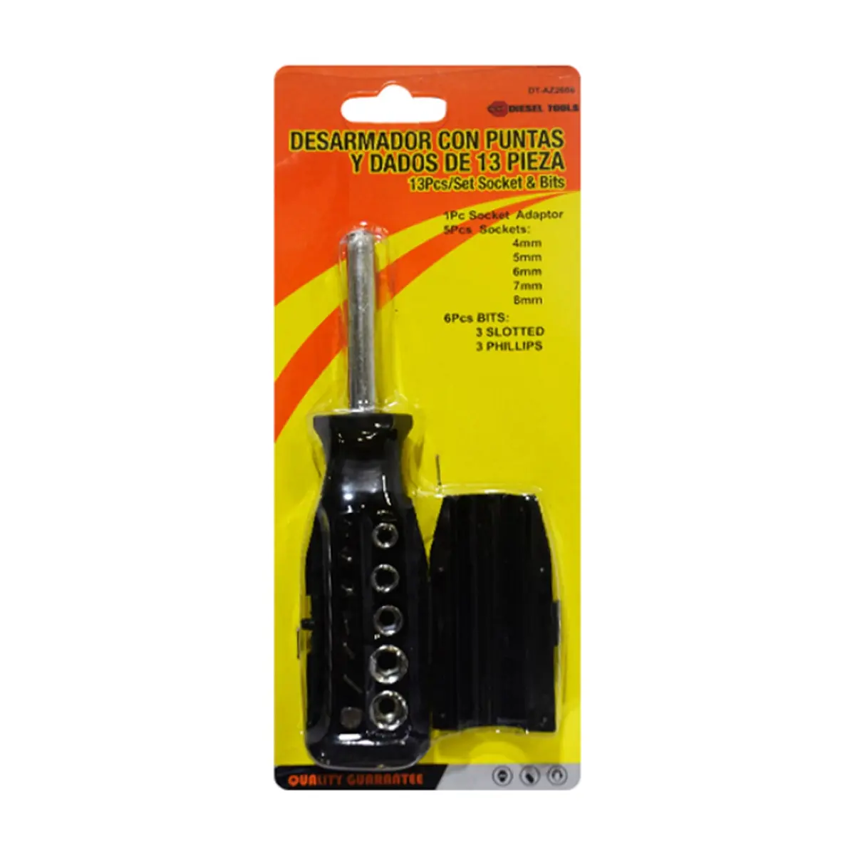 Set de destornillador - desarmador - de 13 piezas con adaptador y diferentes medidas Diesel Tools