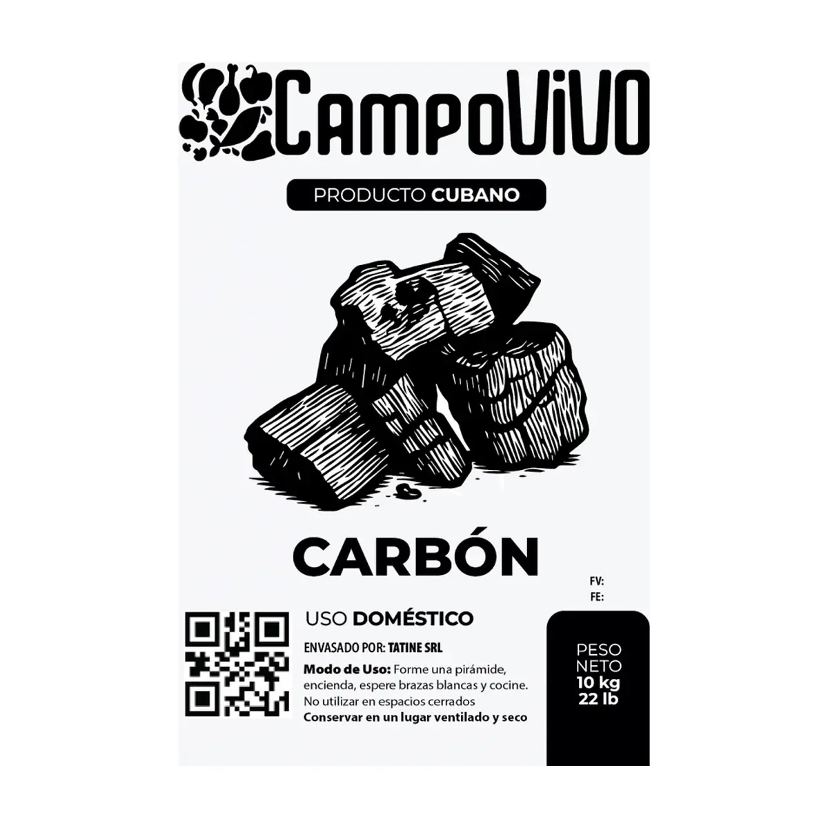 Carbón vegetal Campo Vivo (10 kg / 22 lb) - Thumbnail 3