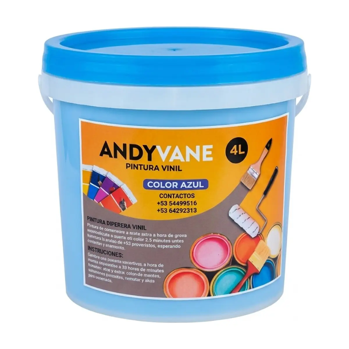 Pintura vinil color azul Andyvane (4 L)