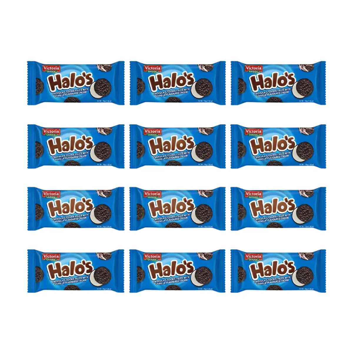 Galletas de chocolate rellenas con crema sabor vainilla Victoria Garden (12 x 30 g / 1.05 oz)