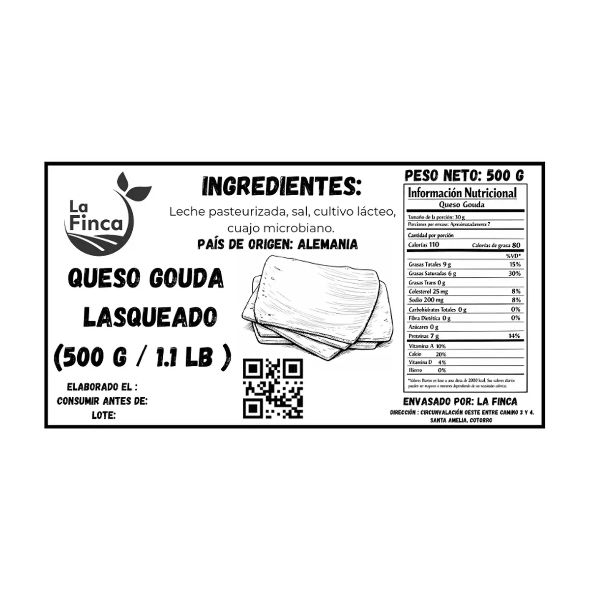 Queso gouda lasqueado La Finca (500 g / 1.1 lb) - Miniatura 4
