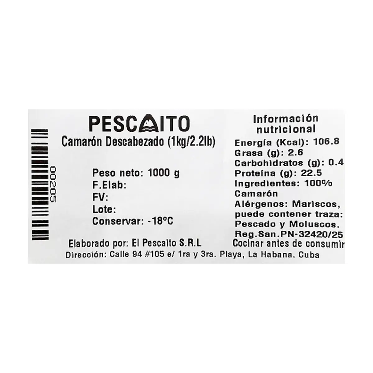 Camarón descabezado Pescaito (1 kg / 2.2 lb) - Thumbnail 4