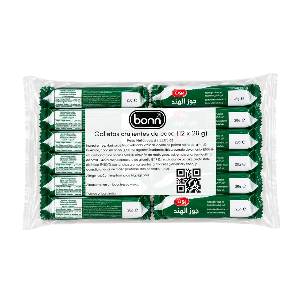 Galletas crujientes de coco Bonn (12 x 28 g)