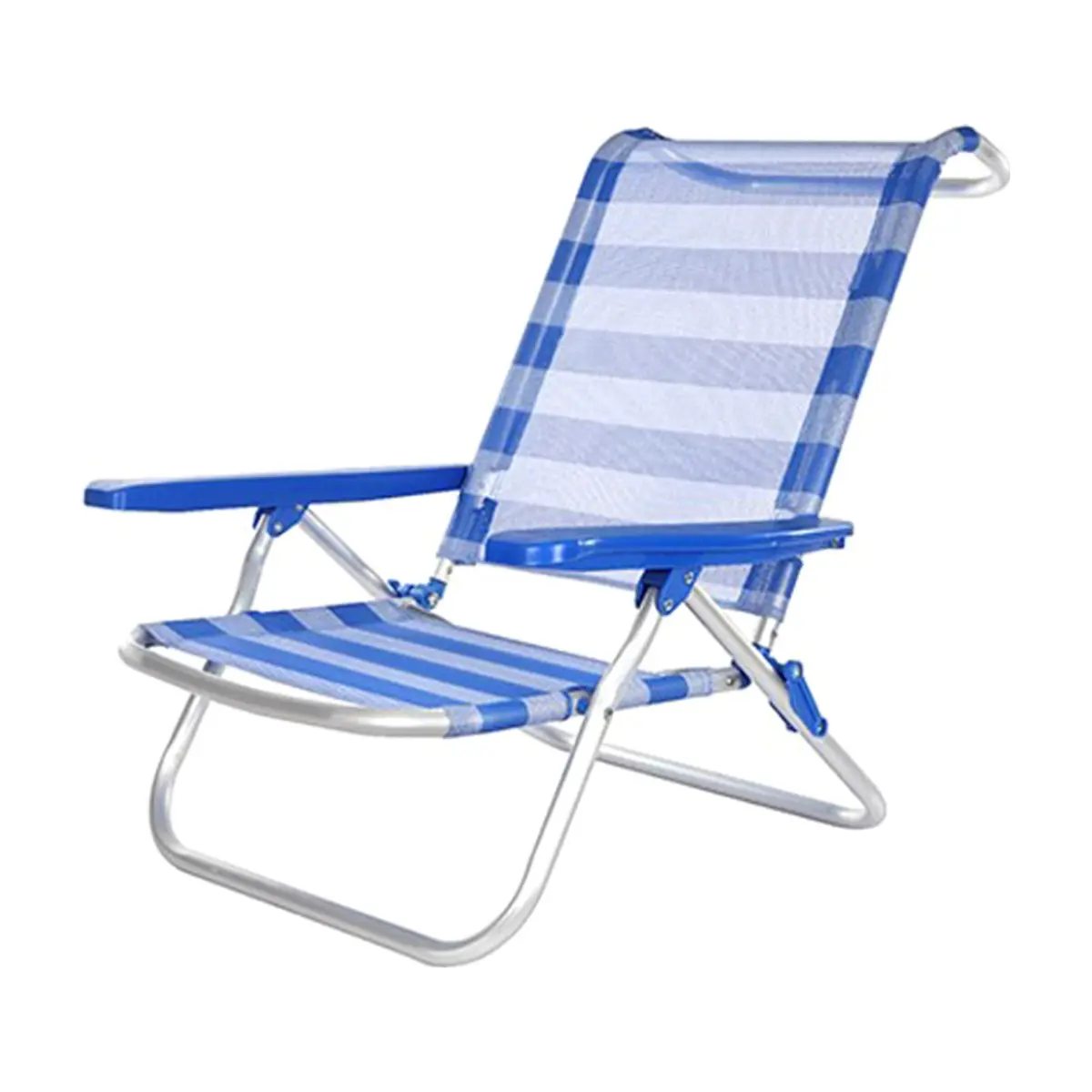 Silla de playa plegable aluminio fibreline rayas azul y blanco Casa y Menaje - Thumbnail 2