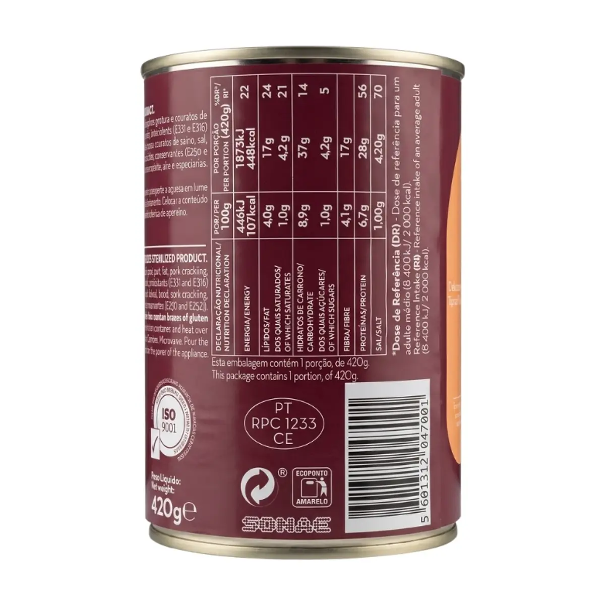 Alubias con chorizo sin gluten Continente (420 g / 14.82 oz) - Thumbnail 2