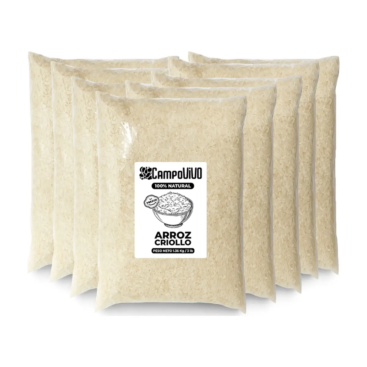 Arroz criollo Campo Vivo (8 x 1.36 kg / 3 lb)