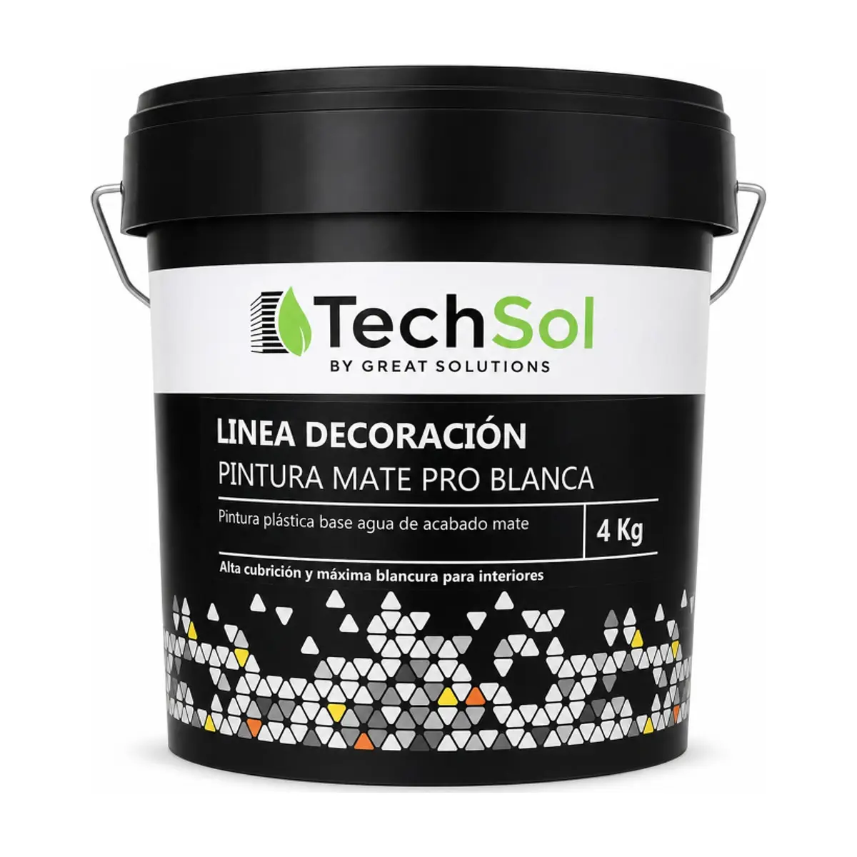 Pintura plástica base agua acabado mate pro blanca TechSol (4 kg / 8.8 lb)