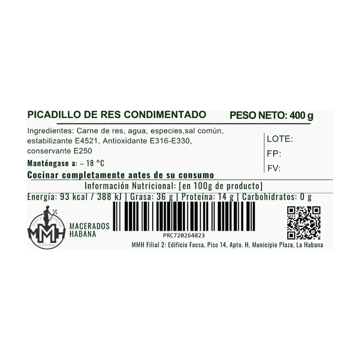 Picadillo de res condimentado Macerados Habana (400 g / 14.11 oz) - Thumbnail 2