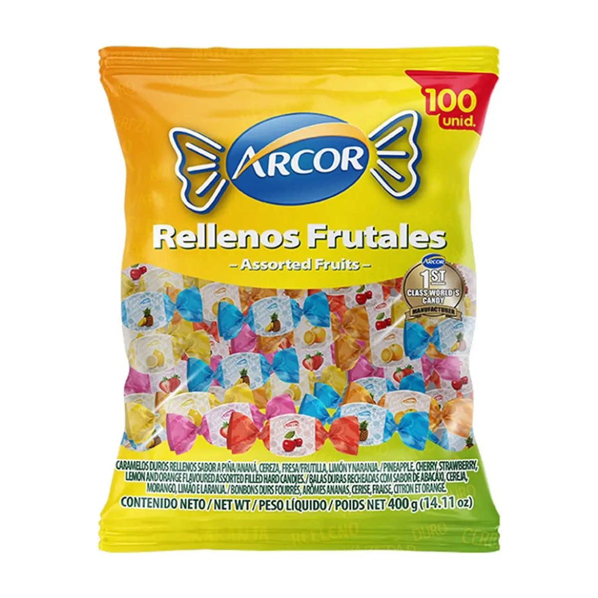 Caramelos duros rellenos frutales Arcor (400 g / 14.11 oz) - Imagen 1