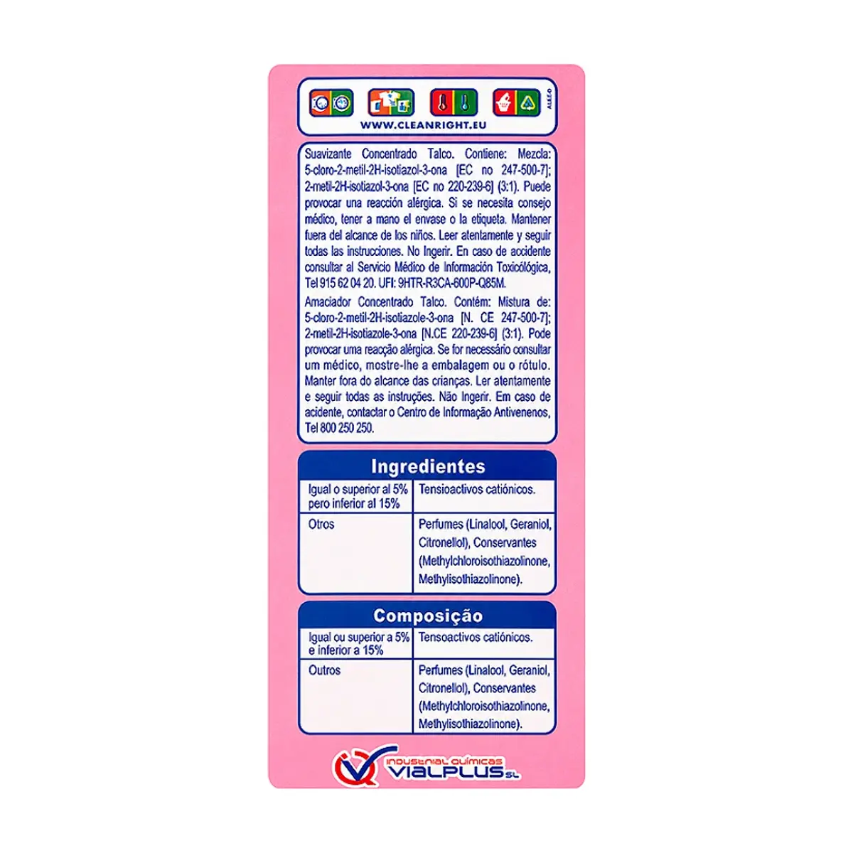 Suavizante concentrado olor talco Vial Plus (2 L) - Thumbnail 2