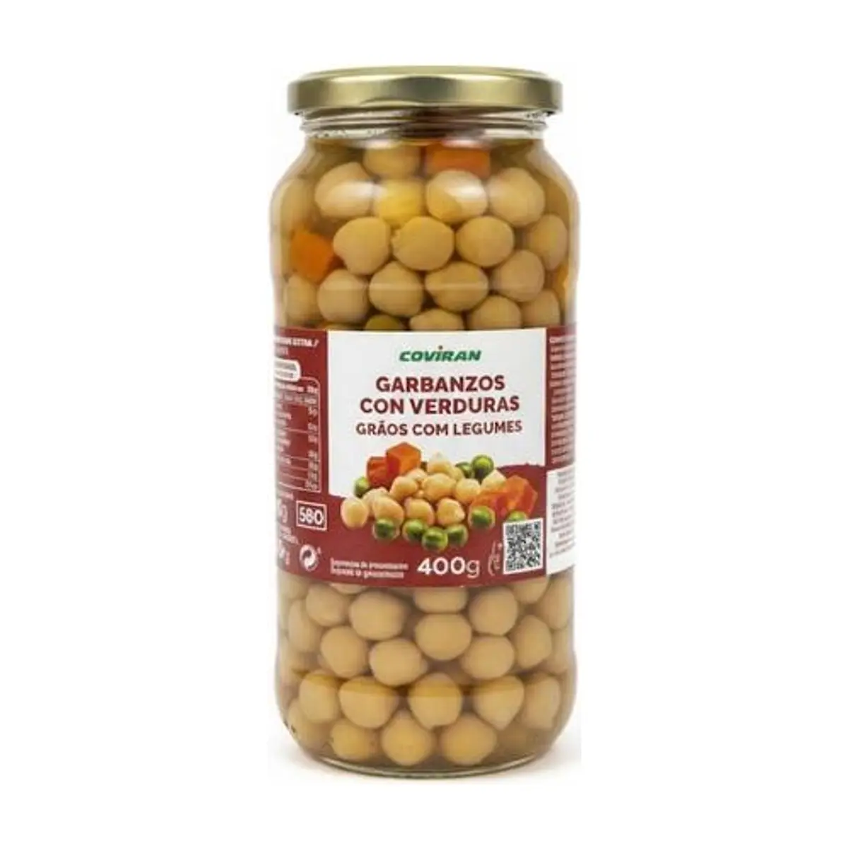 Garbanzos con Verduras (540g Neto / 400g Escurrido) COVIRÁN