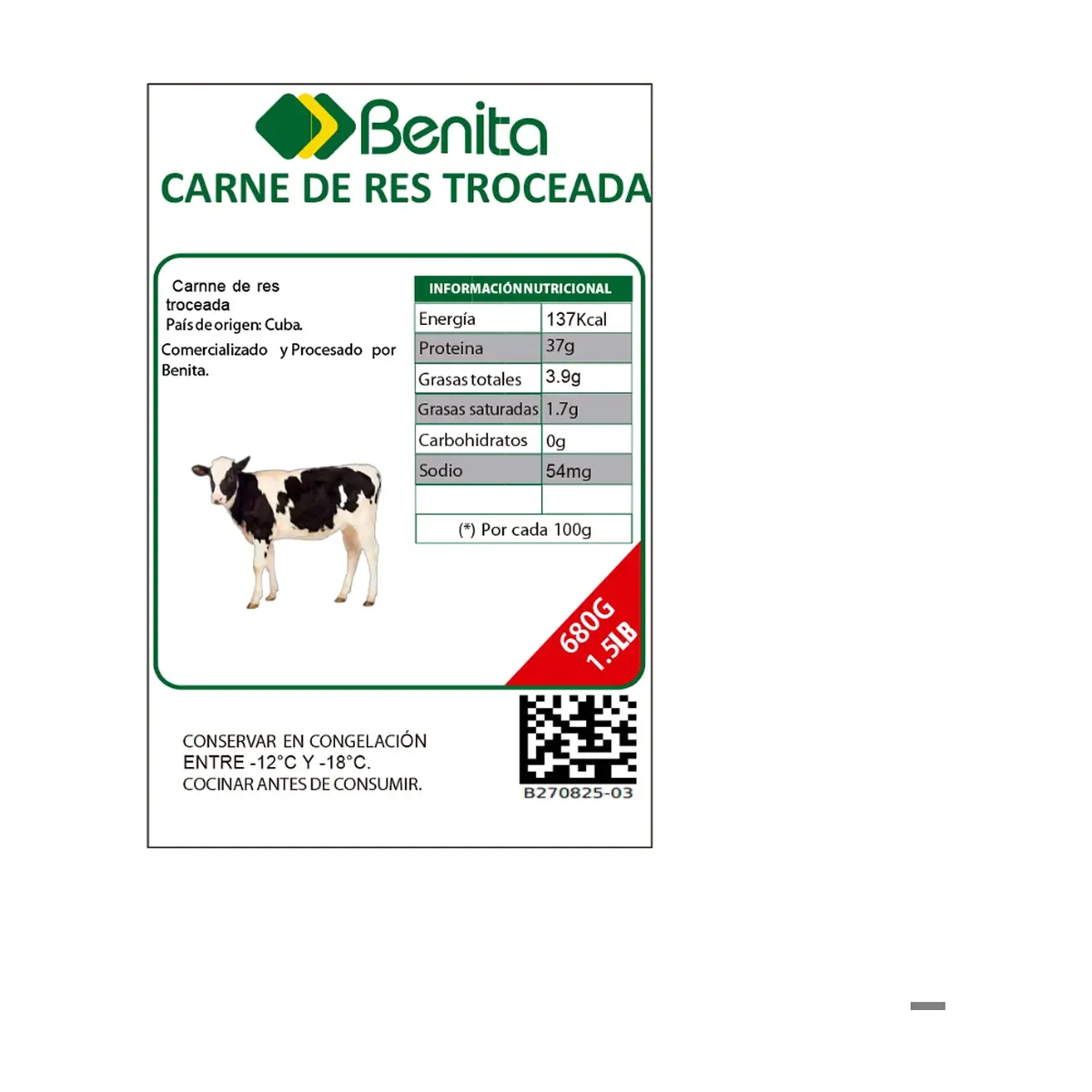 Carne de res troceada Benita (680 g / 1.5 lb) - Thumbnail 3