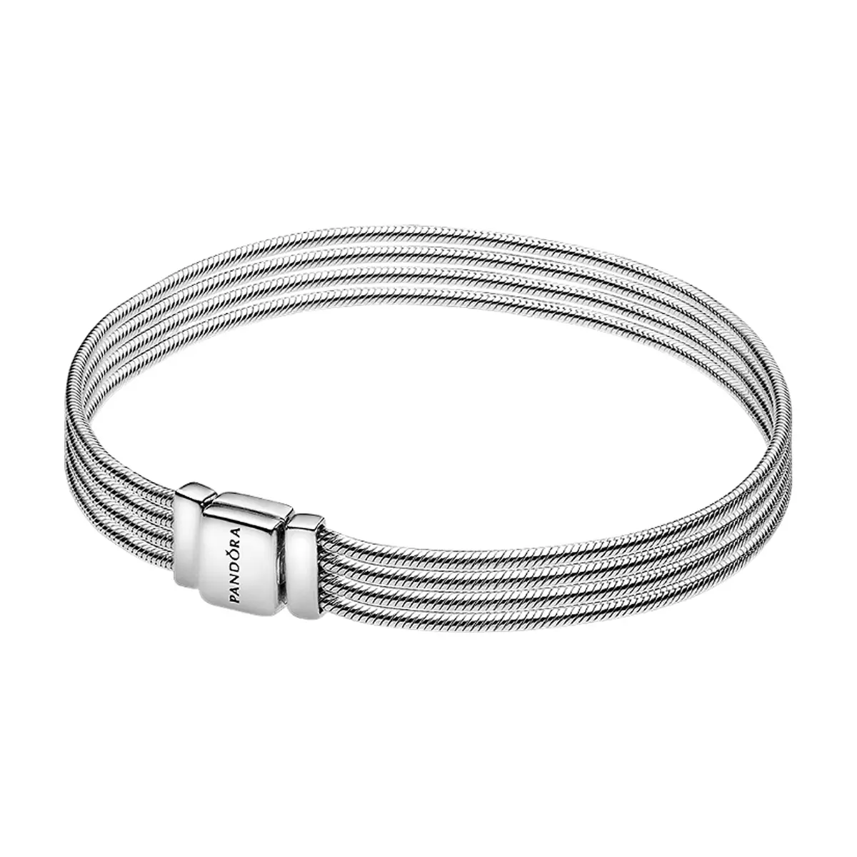Pulsera de plata S925 estilo Pandora Reflexions multi cadenas de serpiente (17 cm)