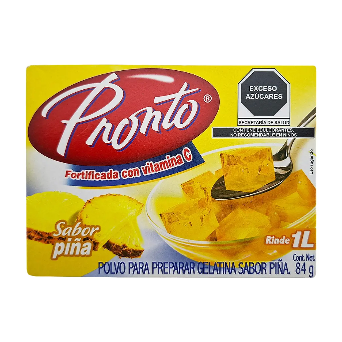 Polvo para preparar gelatina sabor a piña Pronto (84 g / 2.96 oz)